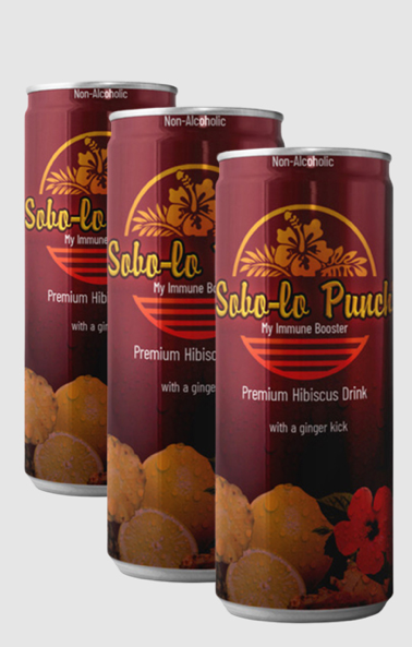 Premium Hibiscus Drink with a ginger kick - Sobo-lo Punch® 250ml x 6